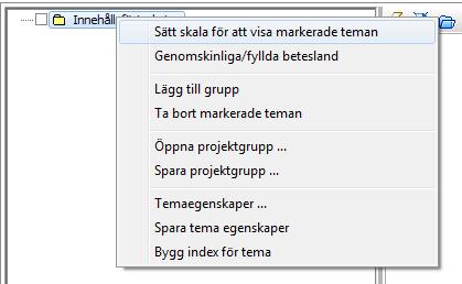 1.1.1 Innehållsförteckning Via innehållsförteckningen (A) styr man det som ska visas i kartfönstret. Innehållsförteckningen byggs upp av ett godtyckligt antal nivåer.