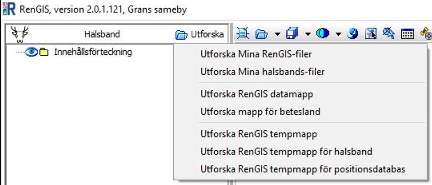 1.1.2 Snabbåtkomst till RenGIS datamappar När RenGIS installeras skapas automatiskt en mappstruktur på datorn där datafilerna läggs in.