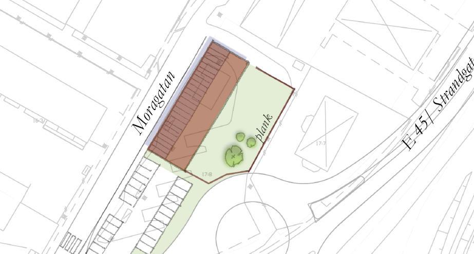 Avstånd mellan riskkällor och områdena redovisas i kapitel 4. 3.1 Område A (Stranden 17:8) Området är i dag obebyggt men det kan bli aktuellt med bostadsbebyggelse samt mindre butiker i bottenplan.