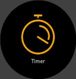 Om du inte stänger av alarmet växlar det automatiskt till snoozeläget efter 30 sekunder. 3.32. Tidtagare Klockan har ett tidtagarur och en nedräkningstimer för enkel tidsmätning.