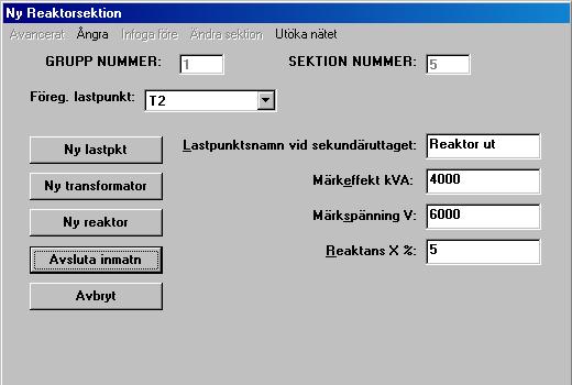 22 ny sektion, som matas direkt från lastpunkten, går det att komma åt och ändra gruppnumret. Väljer Du fel typ av sektion går detta att rätta till genom att blanka fältet Lastpunktsnamn vid.