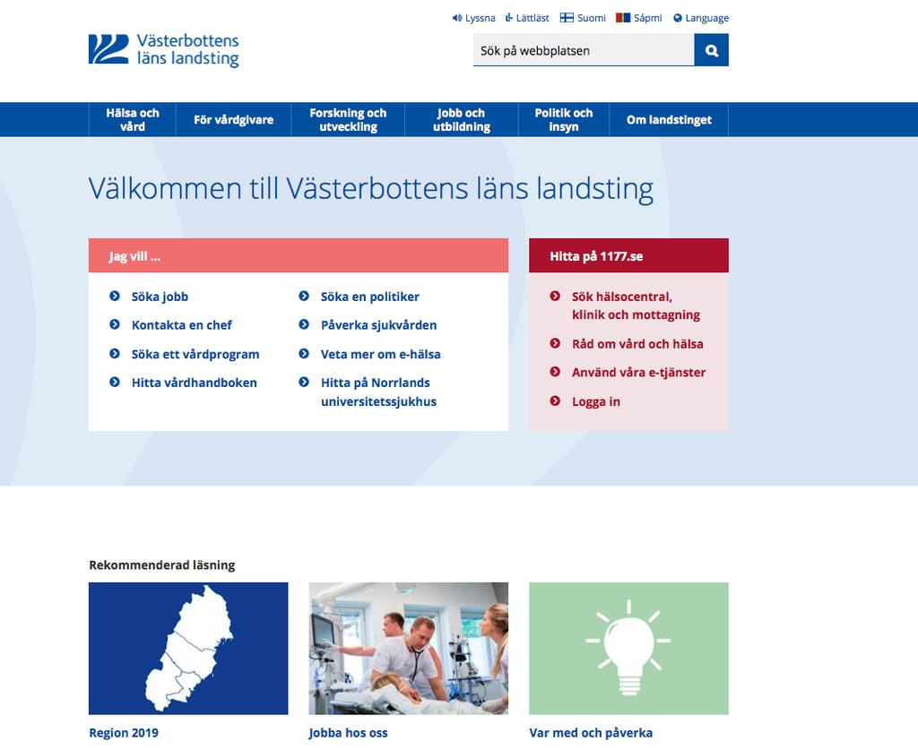 Lands/ngets webbplats www.vll.se På www.vll.se kan du läsa om lands/ngets organisa/on och verksamheter.