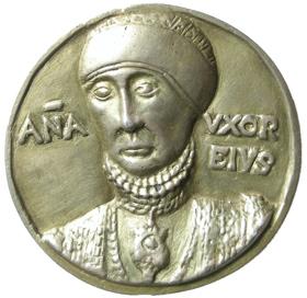 Johan Rantzau (1492-1565) och Anna Walstorp. Gjuten. Förgyllt silver. G. 51. 34,47 g. S. 1 3 000 Utförd på 1560-talet. 723 723 FRANKRIKE. Ludvig XIV (1643-1715). Ensidig plakett.