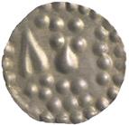 11 11 SVEALAND. Sigtuna? Penning. Brakteat med starkt degenererad kungabild. LL I:A:5d. 0,22 g. S. Ex Hirsch mynthandel 1971.
