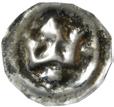 Brakteat med krona med konkav underkant, och med stjärna under och punkt till höger. Allt inom slät ring. LL XVI:A:2b. 0,14 g. XR.