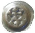 LL XXIX:6b. 0,30 g. Ex J. Pedersen mynthandel 1981-07-10. 131 OKÄND MYNTORT. Penning. Brakteat med två motställda kronor.