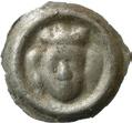 Bitecken ringar (svaga). Malmer KrAYIII (jfr. Malmer nr 218 där dock ringarna ej syns), LL XXXIII:1c. 0,18 g. R. Ojämn kant. Ärg. Ex B.