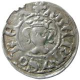 174 174 STOCKHOLM. Örtug med krönt framåtvänt kungahuvud)(kors inom inre ring.