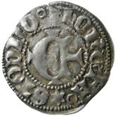 Omskriften delvis osynlig p. g. a. svagprägling. Rbg 1. #30. 1009)(2014, LL 5. 0,97 g. R. Delvis svagpräglad.
