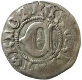 Örtug med uncialt C)(trekronorssköld. CRISSTERNE REX)(HONETA STOCHOLN. Rbg 2. #1107.