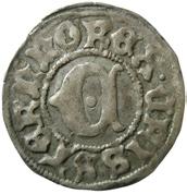 Örtug med uncialt C)(trekronorssköld på stort kors. CRISSTERNE REX) (HONETA STOCHOL.