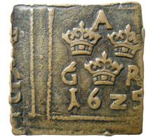 Öre 1625. SM 123. 29,28 g. Åtsidan förskjuten.