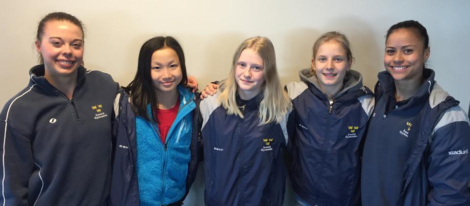 Juniorgruppen: Cecilia, Kristina, Lova och Sigrid, Cecilia har varit med på i juniorgruppen och Cecilia, Lova och Sigrid har även representerat Sverige vid flera internationella tävlingar.