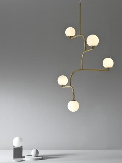 mobil taklampa pendant Monika Mulder, 2016 - Product design pendant/taklampa - Category D: 70, H: 100, W: 70 - Dimensions (cm) Materials Tubes black: metal matte surface/ metall matt yta.