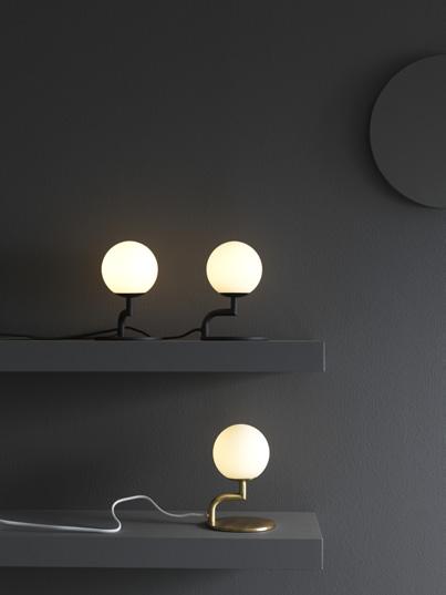 mobil bordslampa table Monika Mulder, 2016 - Product design table/bordslampa - Category D: 11, H: 21, W: 11 - Dimensions (cm) Materials Tubes black: metal matte surface/ metall matt yta.