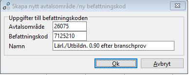 Ny befattningskod efter avslutat branschprov En ny befattningskod behövs efter avslutat branschprov.