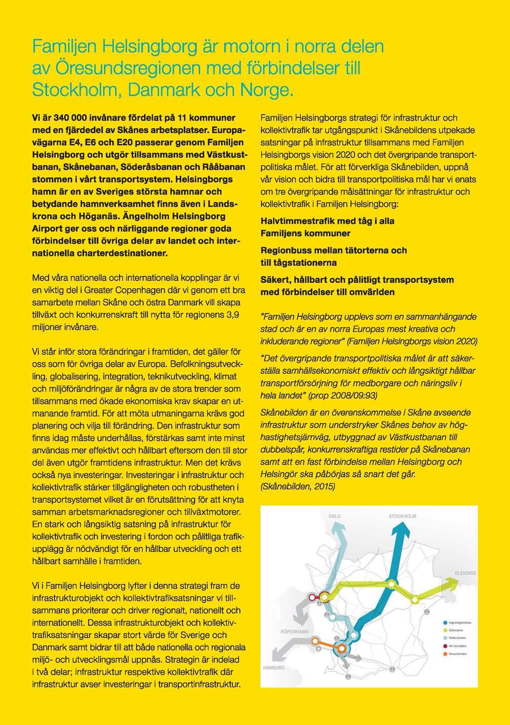 Familjen Helsingborg är motorn i norra delen av Öresundsregionen med förbindelser till Stockholm, Danmark och Norge.