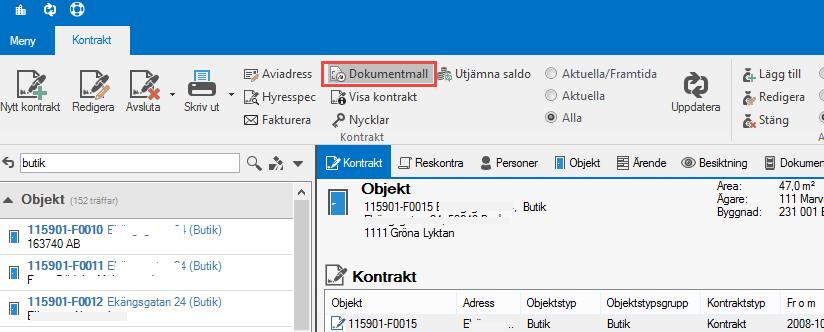Fastighetsägarna Dokument (Vitec Dokumentmall) - Lathund, Vitec Hyra Inledning Vitec Dokumentmall är en integrationsapplikation mot mallar ägda av