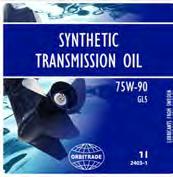 Smörjmedel / Lubricants INNEHÅLL 25 Växelhusolja / Transmission oil Synthetic Transmission Oil 75w-90, Transmissionsolja 75w-90 Synthetic Transmission Oil 75w-140, Transmissionsolja 75w-140