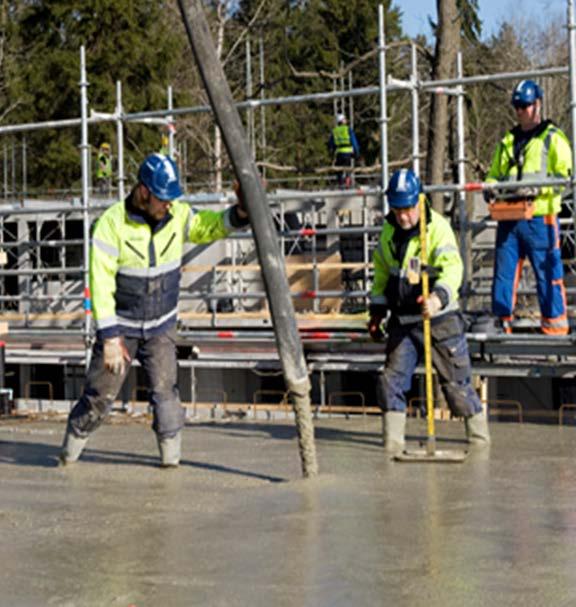 Recept för de två betongerna Vattencementtal 0,7 Andel fin ballast 45 %