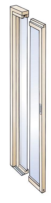 Hängande i massivt utförande Rekommenderat minsta karmdjup 118 mm, vid glasad dörr minst 80 mm ramträ.