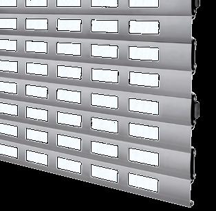 Gallret och de bikakeformade förbindningarna är försedda med tvärstavar av aluminium som extra ingreppsskydd.