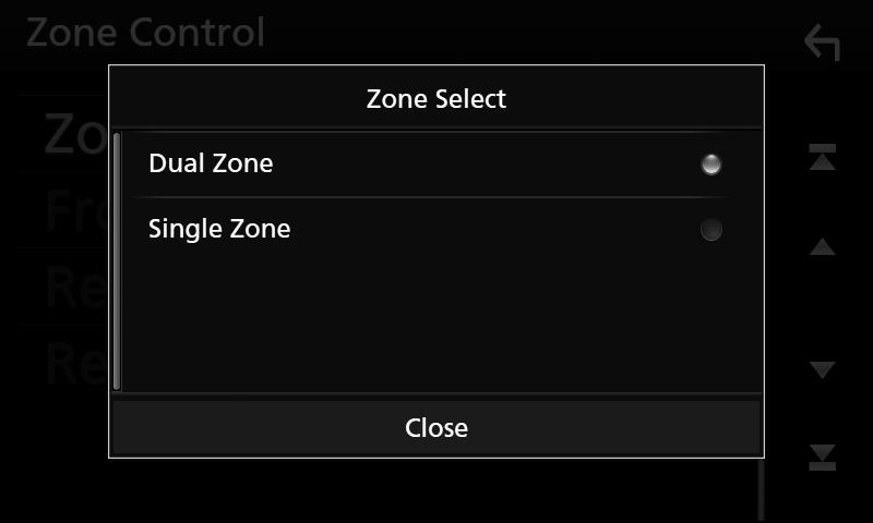 5 Tryck på [Dual Zone]. Initialize Återgår till de inledande inställningarna.