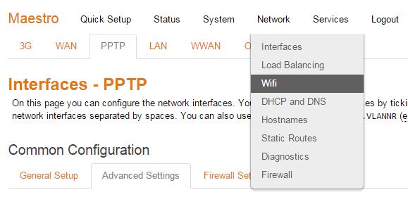 8. Gå till Network -> Wifi. Välj Edit Välj fliken Advanced Settings.Under Country Code, välj SE-Sverige. Spara genom att klicka på Save & Apply. 9.