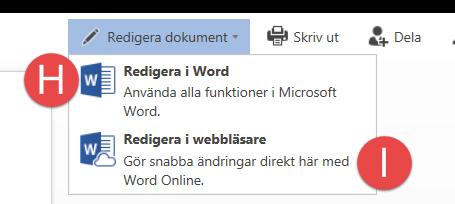 5. Word Online G: Wordfilen öppnas nu i läsläge.