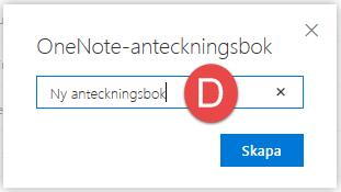 OneNoteanteckningsbok.