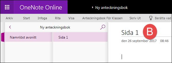 på avsnittet B: Ge den namnlösa