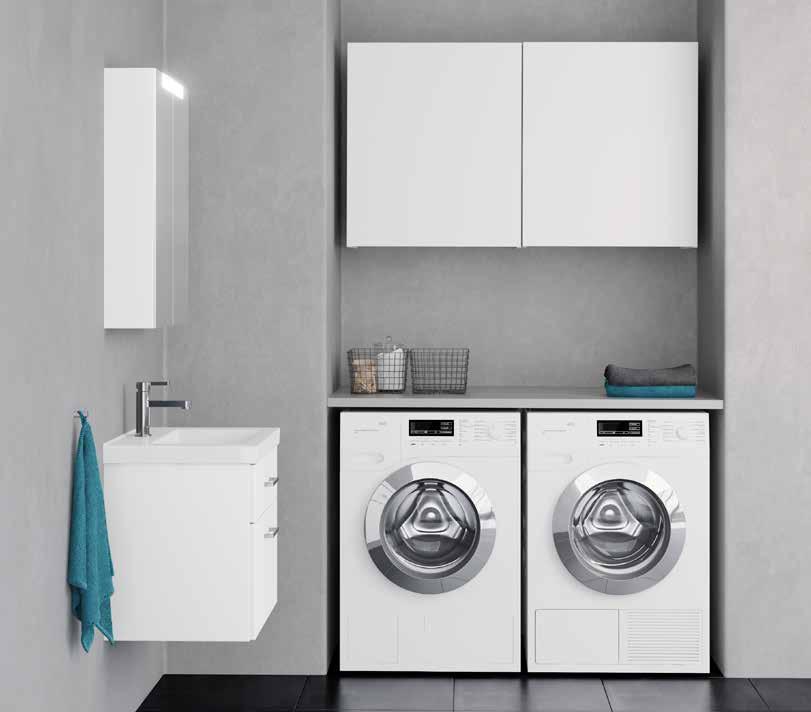 TVÄTTDEL TVÄTTDEL FRÅN INR Kompakt, smidig och smart lösning för klädvård i badrum eller grovkök.