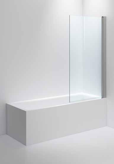 Klarglas H: 2100mm BASIC En serie duschväggar i fasta