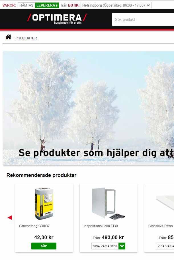 Översikt Sökfält Här söker du efter produkter. Ange hela eller del av artikelnummer eller benämning på den önskade varan. När du skrivit fler än tre tecken visas artiklarna automatiskt.