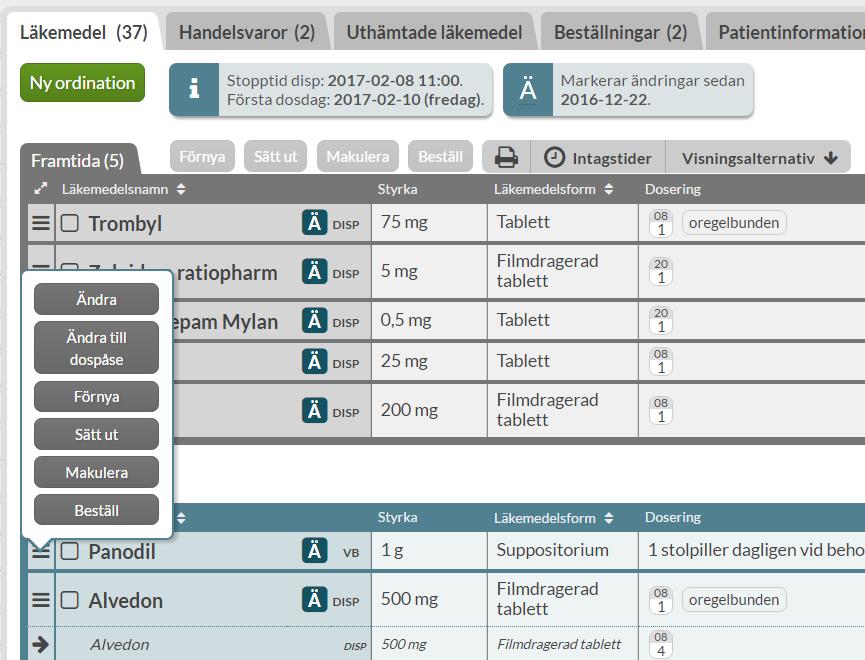 Du kommer då in till utsättningsvyn och måste där ange utsättningsorsak samt ange datumet för utsättningen.