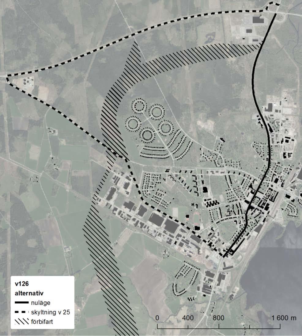 Fördjupad översiktsplan för Alvesta tätort Samrådshandling Förbifart nord En nordlig förbifart byggs lämpligen samtidigt som verksamhetsområde Orrakullen byggs ut söder om väg 25.