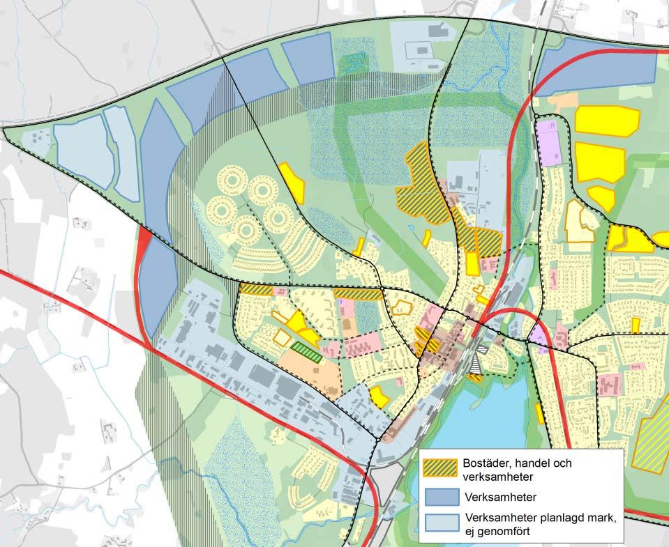 Fördjupad översiktsplan för Alvesta tätort Samrådshandling Handel och verksamheter Verksamhetsområde utmed riksväg 25 I anslutning till Alvesta tätort finns flera större områden som bedöms vara väl