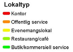 De olika verksamheterna är främst samlade kring Centralgatan, Storgatans mitt, kring Järnvägsparken, Torggatan och Allbogatan. Det är också här flertalet publika verksamheter är samlade.