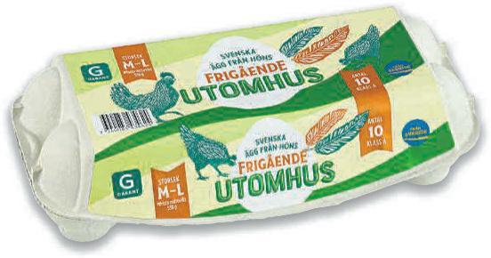 förp/hushåll ÄGG 10P GARANT Från Frigående höns utomhus Storlek
