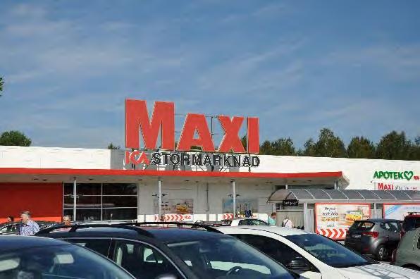 Maxi ICA Stormarknad och Team Sportia med gemensam parkering Nyckeltal över antal enheter, omsättning och yta