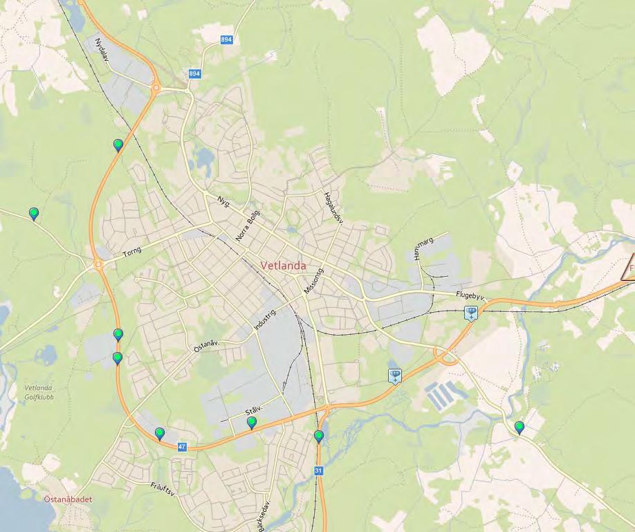 Ca 8 700 ÅTD Nydala Ca 5 500 ÅTD Centrum Maxi Ca 2 900 ÅTD Ca 6 500 ÅTD Ca 2 300 ÅTD Brogård Ca 5 700 ÅTD Ca 4 500 ÅTD Vetlanda tätort,