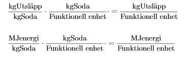 För vardera process beräknas energiåtgång och utsläpp av växthusgaser för den mängd kvartssand och soda som krävs vid tillverkning av matlådan i glas.