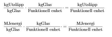 Appendix C2. Datan sållas utifrån miljöpåverkanskategorin och beräknas om så att referensvärdet är en funktionell enhet glas.