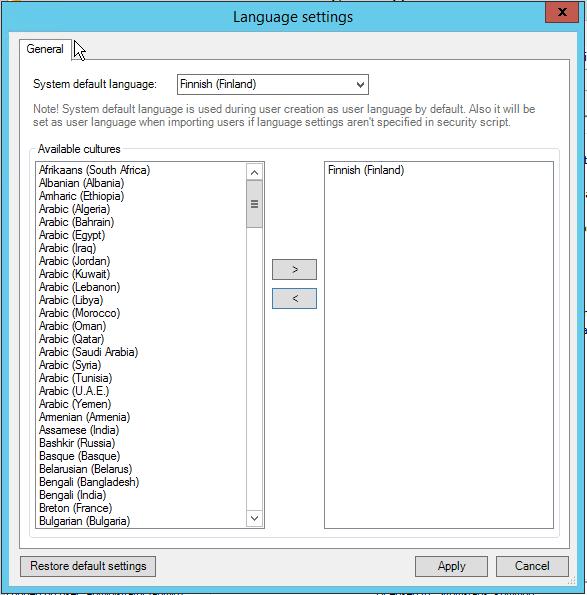 2 Förändringar i denna version 2015-02-10 4 (7) 2.1 Ändrad språkhantering Det sätt på vilket användarspråk hanteras i Neptune har uppdaterats. 1. Användaren tillåts inte längre att ha tomt språkfält.