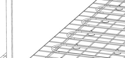 PLATTA PÅ MARK Vid gjutning av så kallad platta på mark fästs golvvärmerören mot cellplasten alternativt armeringsnätet innan de gjuts in i betongen.