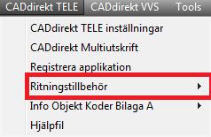 Ritningstillbehör Block som beskriver det som valet avser kommer att sättas in i