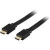 DELTACO HDMI-kabel, 5m DELTACO HDMI-kabel, HDMI High Speed with Ethernet, 19-pin ha-ha, 4K, Ethernet, 3D, returljud, flat, svart, 5m. Klarar upplösningar upp till 4096x2160 vid 24Hz.