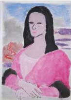 Risbroskolan målat sina versioner av Mona-Lisa.