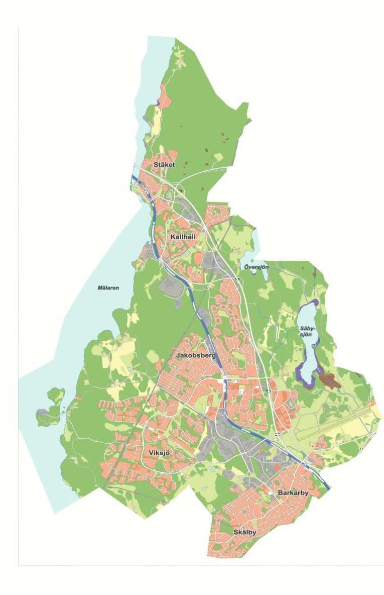 Järfälla kommun 70000 invånare Area 63 km 2 40 %, grönområden,naturreservat, riksintressen Barkarbystaden,18000,bost.