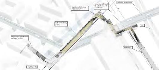 Figur 4.8. Visionsbild för Barkarby station. användas för service och som angrepps- och utrymningsväg vid en nödsituation.